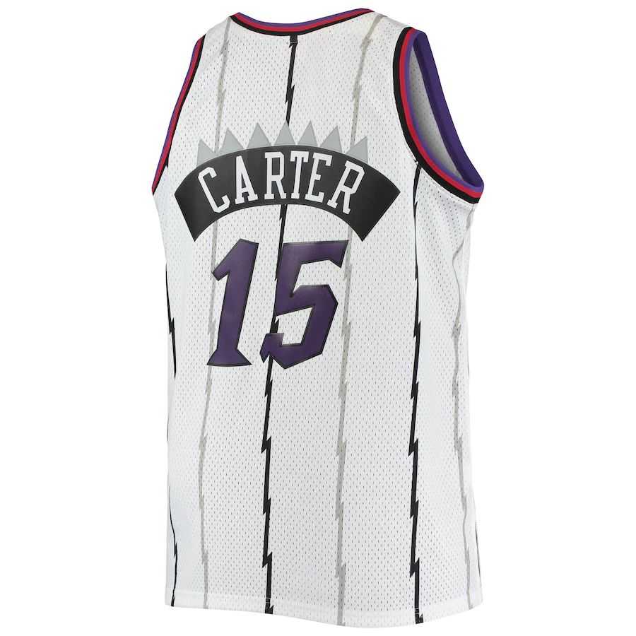 T.Raptors #15 Vince Carter Mitchell & Ness Big & Tall Hardwood Classics Swingman Jersey White Stitched American Basketball Jersey