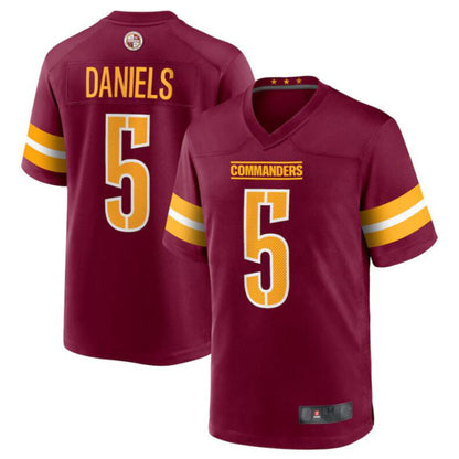 W.Commanders #5 Jayden Daniels Burgundy Vapor F.U.S.E. Limited Jersey Stitched American Football Jerseys