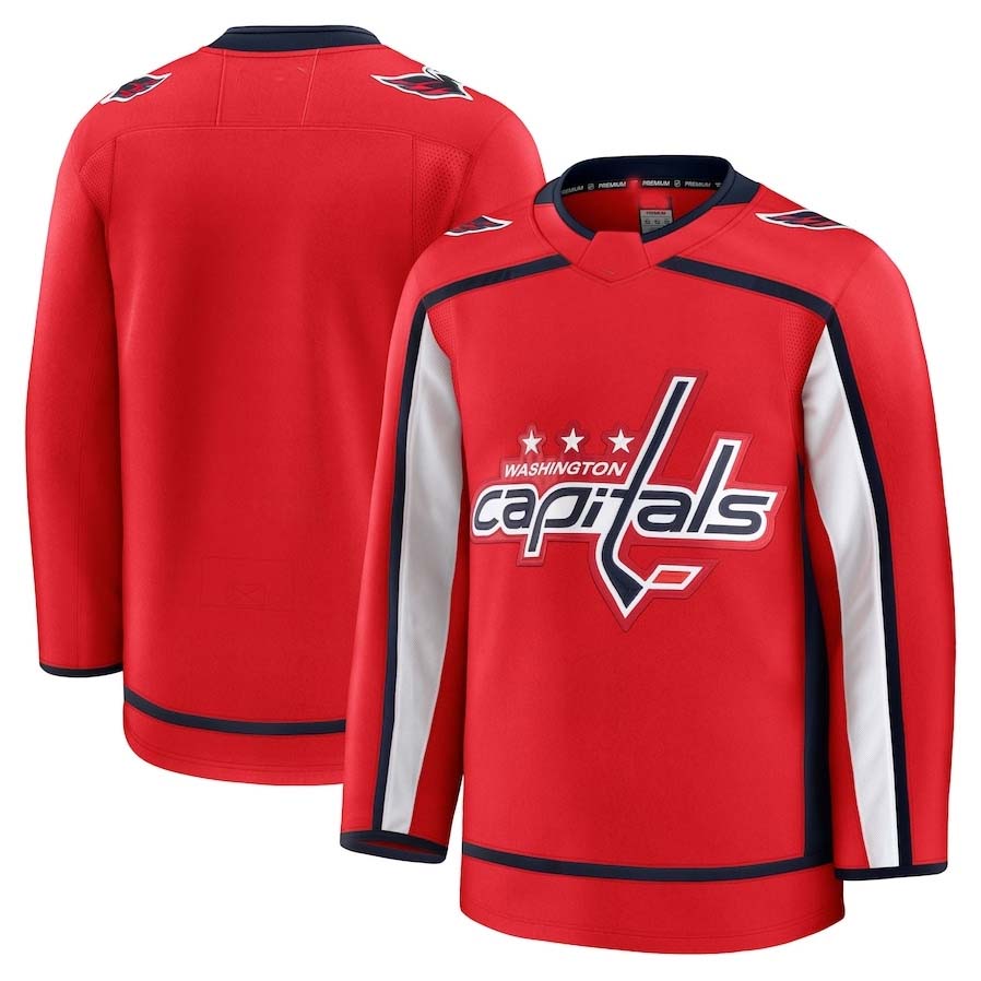 W.Capitals Fanatics Home Premium Jersey - Red Stitched American Hockey Jerseys