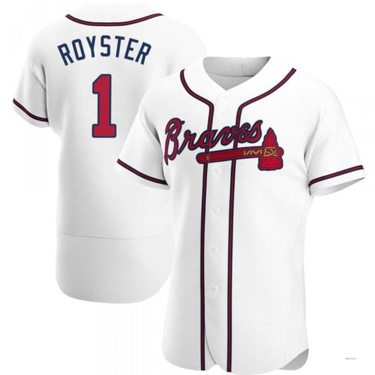 Atlanta Braves #1 Jerry Royster White Home Jersey Stitches Baseball Jerseys