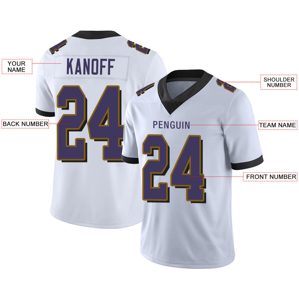 Custom B.Raven Stitched American Football Jerseys Personalize Birthday Gifts White Jersey