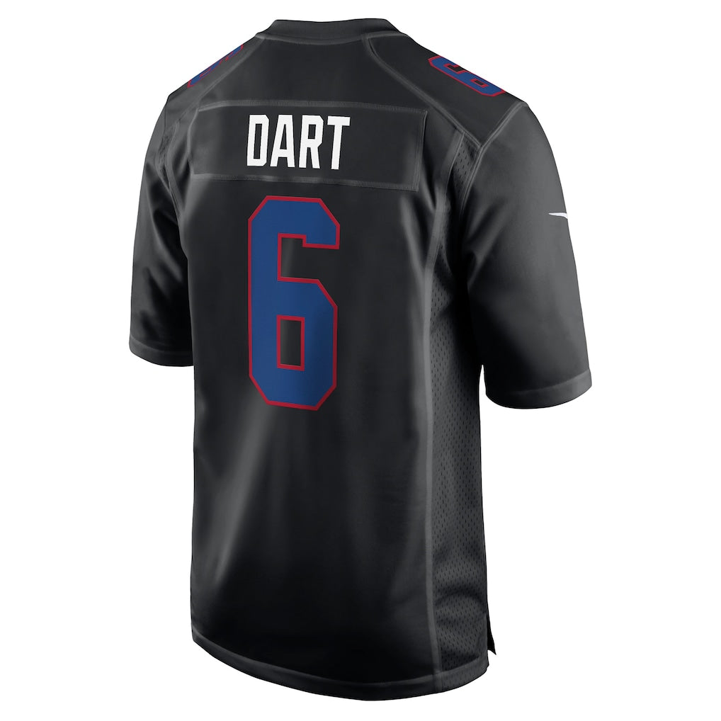 New York Giants #6 Jaxson Dart Carbon Black Fashion Embroidery Game Jersey
