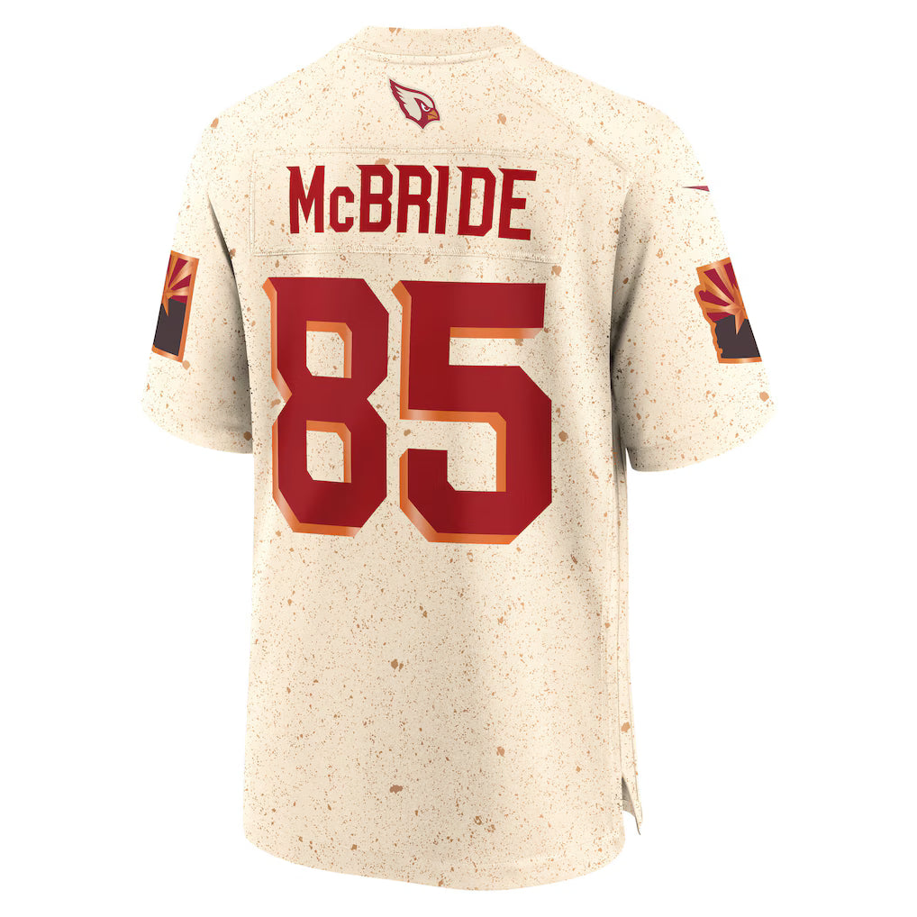 A.Cardinals #85 Trey McBride Natural 2025 Rivalries Collection Game Jersey